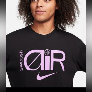 Nike Black and Pink Swoosh Air T-Shirt